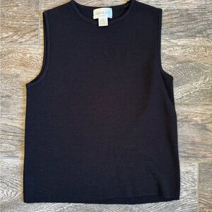Adolfo Sport Acrylic and Wool Classic Black Sleeveless Sweater